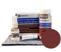 Краска BOHEMIAN (RAL 3009) не прозрачная для стекла, керамики, фарфора 100г (комплект)