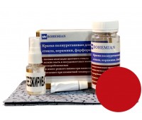 Краска BOHEMIAN (RAL 3020) не прозрачная для стекла, керамики, фарфора 100г (комплект)