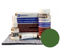Краска BOHEMIAN (RAL 6011) не прозрачная для стекла, керамики, фарфора 100г (комплект)