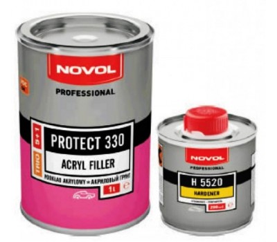Novol 37311 PR 330 TRIO грунт-наполнитель 5+1 HS серый + отвердитель, комплект 1000мл+200мл