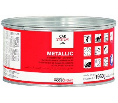 CARSYSTEM. (127911) 9254 METALLIC шпаклевка полиэфирная алюминиевая с отвердителем, 2 кг