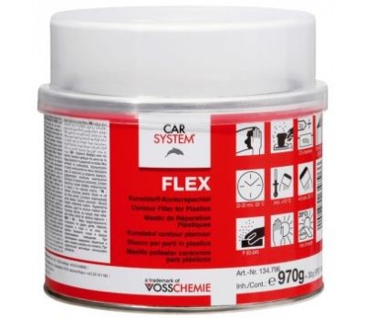 CARSYSTEM. (134796) FLEX шпаклевка полиэфирная для пластиков с отвердителем, 1кг