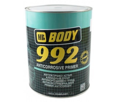 Body 992. Грунт антикоррозийный однокомпонентный 1К, серый, 5кг