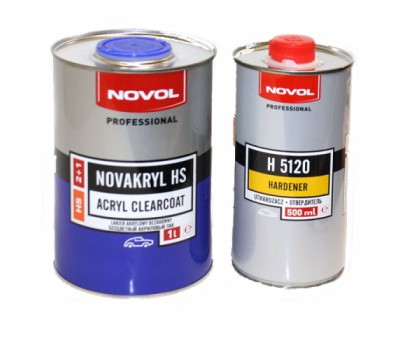 Novol. NOVAKRYL прозрачный акриловый HS лак + отвердитель (комплект 1л+0.5л)