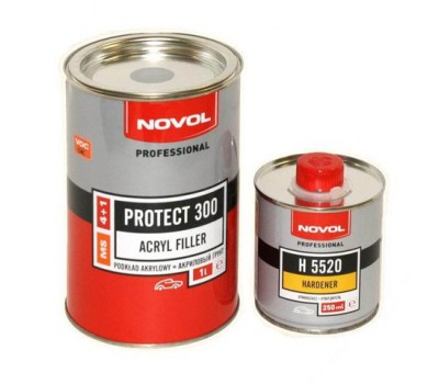 Novol 37041 Protect 300 грунт-наполнитель 4+1 MS чёрный + отвердитель, комплект 1000мл+250мл