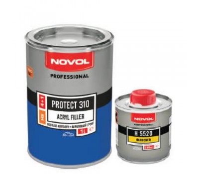 Novol 37141 Protect 310 грунт-наполнитель 4+1 HS чёрный + отвердитель, комплект 1000мл+250мл