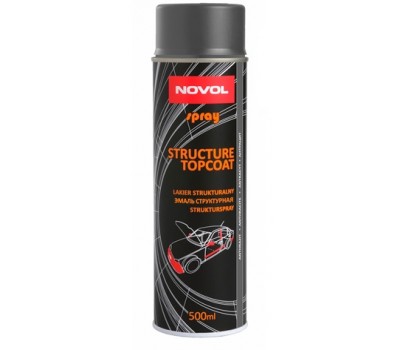 Novol 34502 Чёрный матовый структурный лак STRUCTURE TOPCOAT, спрей 500мл.