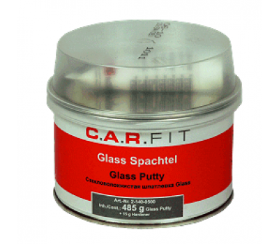 CarFit (2-144-0500) Glass Шпаклёвка полиэфирная со стекловолокном с отвердителем, 0.5 кг